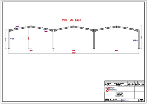conception et établissement des plans de structure  suivant le cahier de charge du MO 3